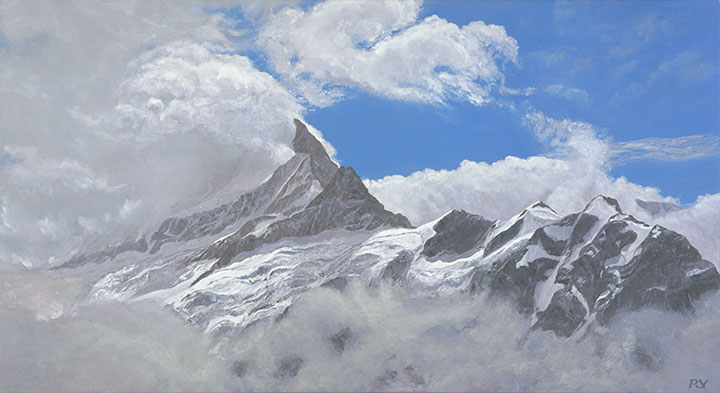 Schreckhorn with Clouds Clearing