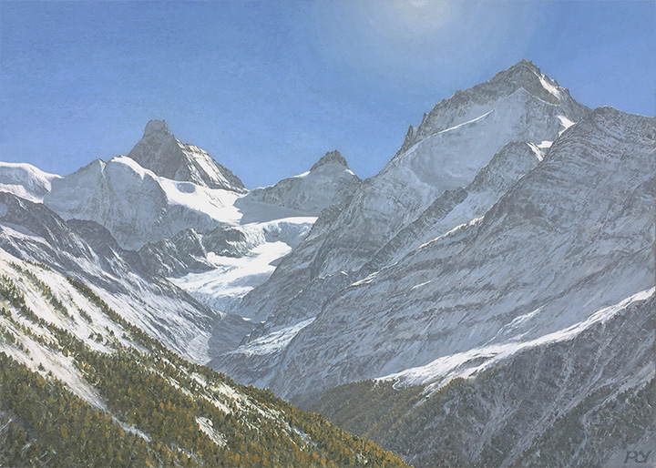 Val d`Anniviers II - Midday Sun (Matterhorn and Dent Blanche)