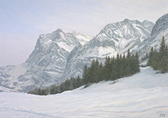 Alpiglen und das Wetterhorn im Winter